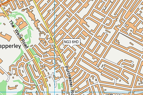NG3 6HD map - OS VectorMap District (Ordnance Survey)