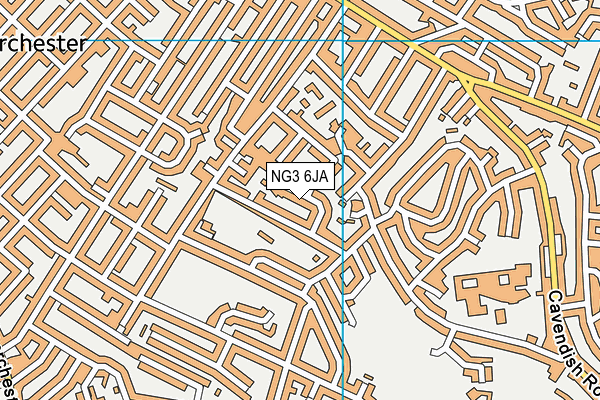 NG3 6JA map - OS VectorMap District (Ordnance Survey)