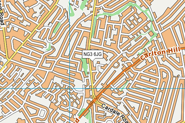 NG3 6JG map - OS VectorMap District (Ordnance Survey)