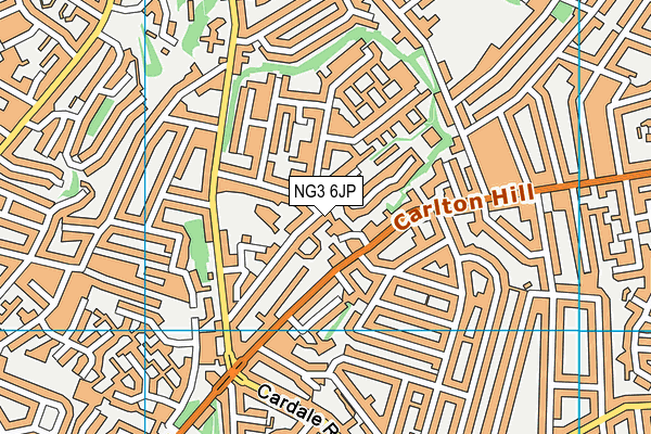 NG3 6JP map - OS VectorMap District (Ordnance Survey)