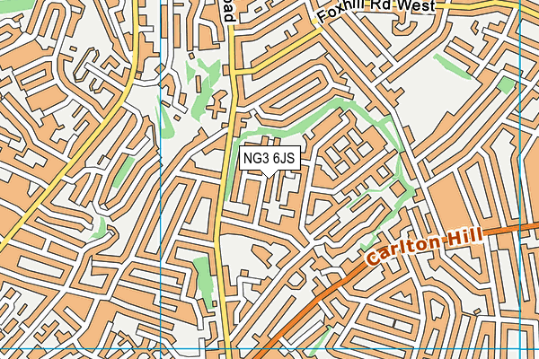 NG3 6JS map - OS VectorMap District (Ordnance Survey)