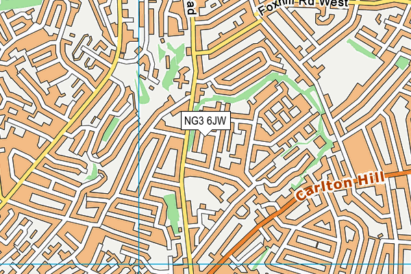 NG3 6JW map - OS VectorMap District (Ordnance Survey)