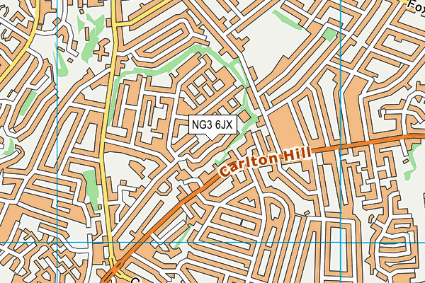 NG3 6JX map - OS VectorMap District (Ordnance Survey)