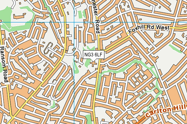 NG3 6LF map - OS VectorMap District (Ordnance Survey)