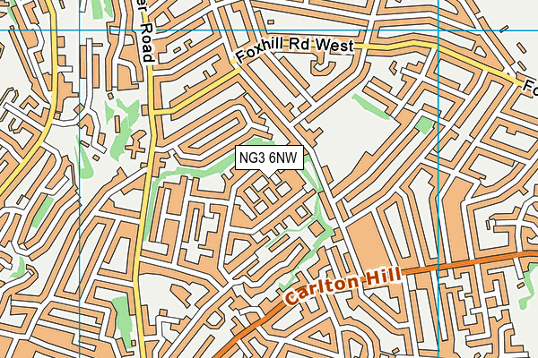 NG3 6NW map - OS VectorMap District (Ordnance Survey)