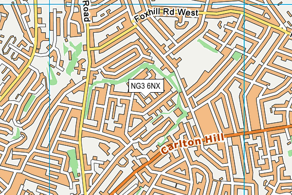 NG3 6NX map - OS VectorMap District (Ordnance Survey)