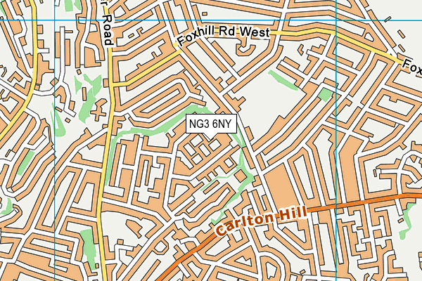 NG3 6NY map - OS VectorMap District (Ordnance Survey)