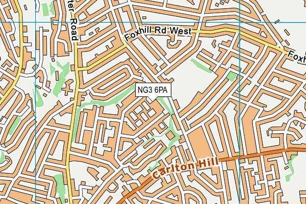 NG3 6PA map - OS VectorMap District (Ordnance Survey)