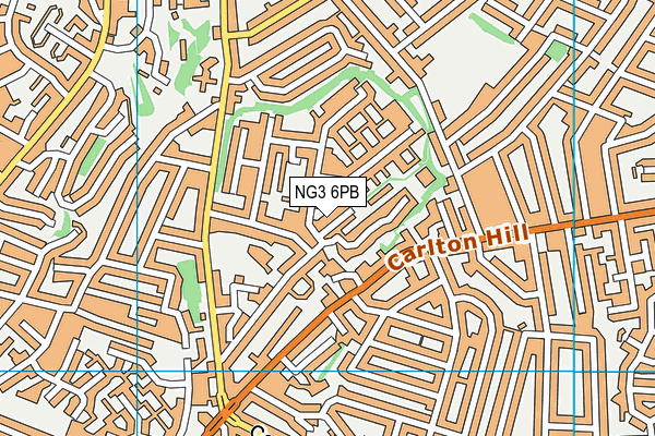 NG3 6PB map - OS VectorMap District (Ordnance Survey)