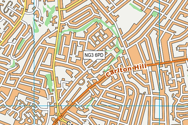 NG3 6PD map - OS VectorMap District (Ordnance Survey)