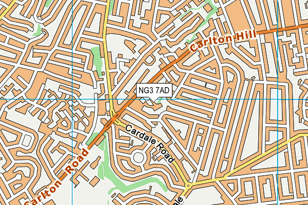 NG3 7AD map - OS VectorMap District (Ordnance Survey)