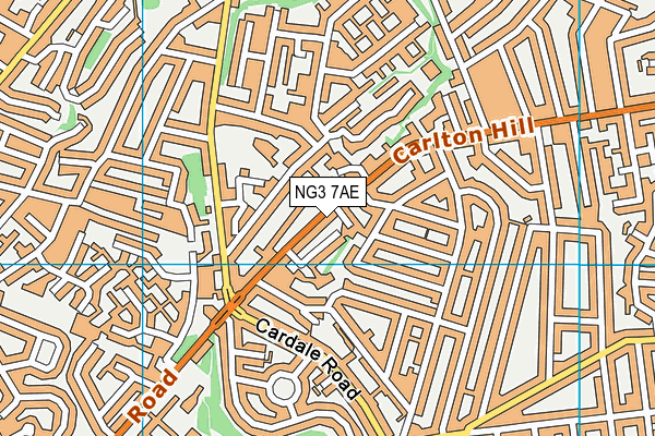 NG3 7AE map - OS VectorMap District (Ordnance Survey)