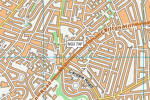 NG3 7AF map - OS VectorMap District (Ordnance Survey)
