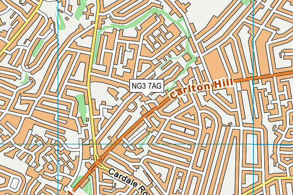 NG3 7AG map - OS VectorMap District (Ordnance Survey)