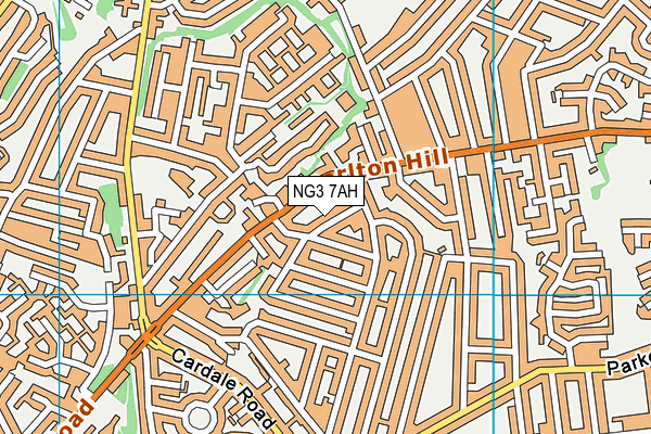 NG3 7AH map - OS VectorMap District (Ordnance Survey)