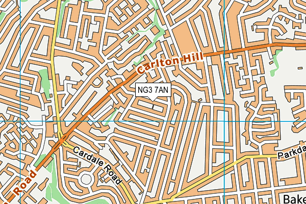 NG3 7AN map - OS VectorMap District (Ordnance Survey)