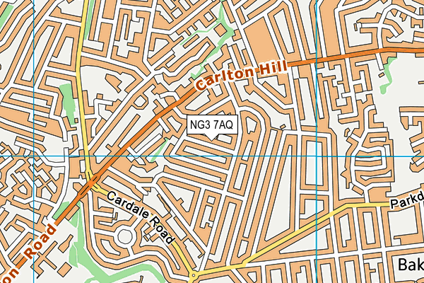 NG3 7AQ map - OS VectorMap District (Ordnance Survey)