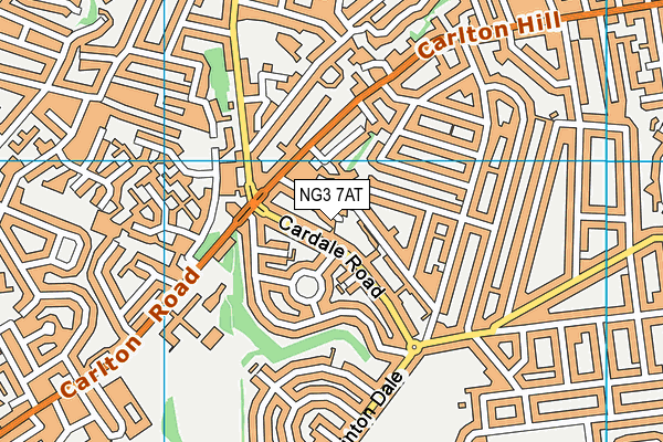 NG3 7AT map - OS VectorMap District (Ordnance Survey)