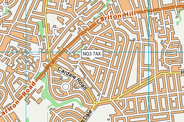 NG3 7AX map - OS VectorMap District (Ordnance Survey)