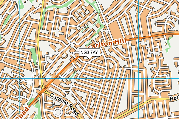 NG3 7AY map - OS VectorMap District (Ordnance Survey)