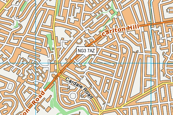 NG3 7AZ map - OS VectorMap District (Ordnance Survey)