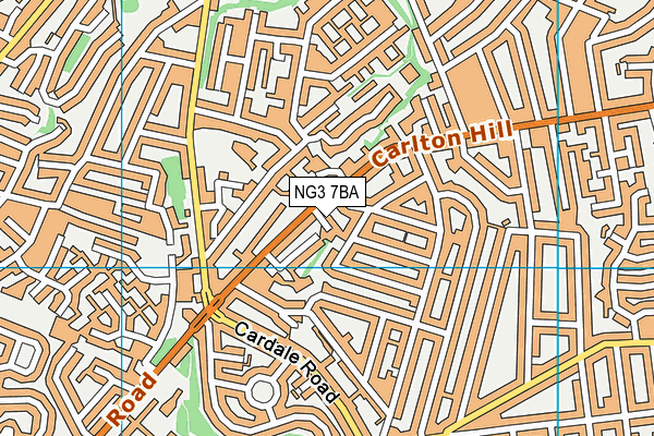 NG3 7BA map - OS VectorMap District (Ordnance Survey)