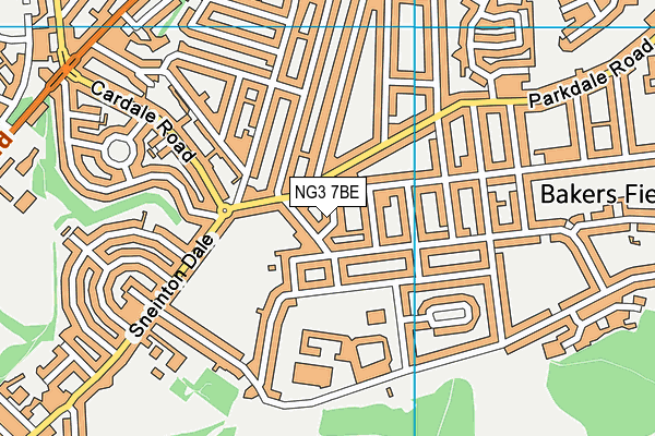 NG3 7BE map - OS VectorMap District (Ordnance Survey)