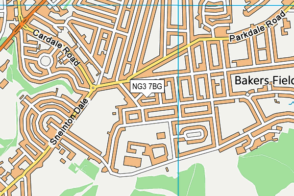 NG3 7BG map - OS VectorMap District (Ordnance Survey)