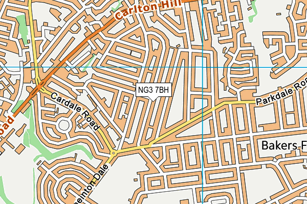 NG3 7BH map - OS VectorMap District (Ordnance Survey)