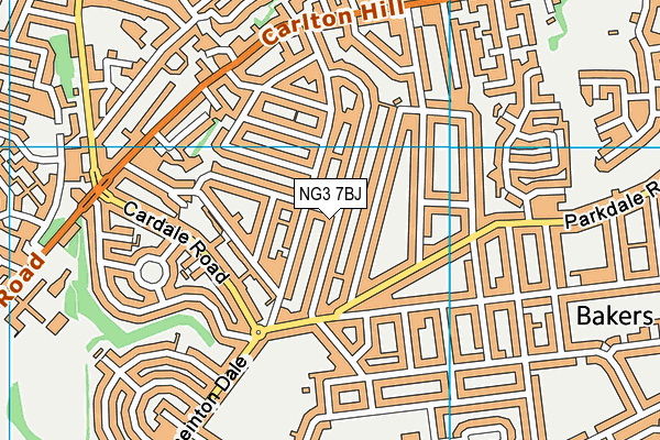 NG3 7BJ map - OS VectorMap District (Ordnance Survey)