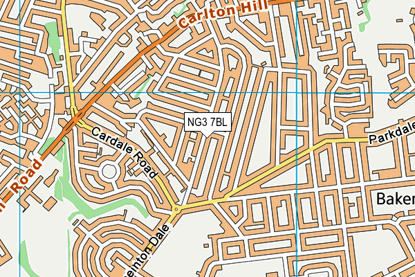 NG3 7BL map - OS VectorMap District (Ordnance Survey)