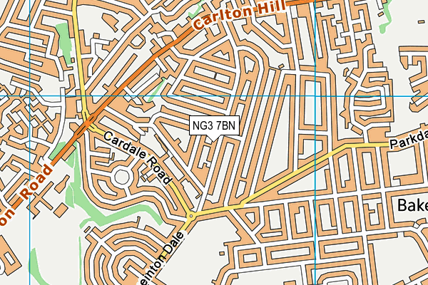 NG3 7BN map - OS VectorMap District (Ordnance Survey)