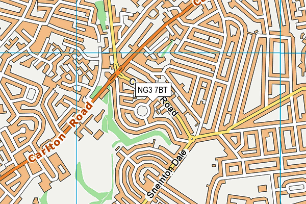 NG3 7BT map - OS VectorMap District (Ordnance Survey)