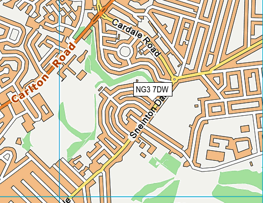 NG3 7DW map - OS VectorMap District (Ordnance Survey)