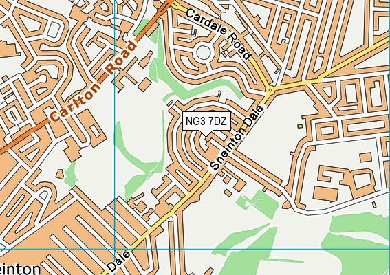 NG3 7DZ map - OS VectorMap District (Ordnance Survey)