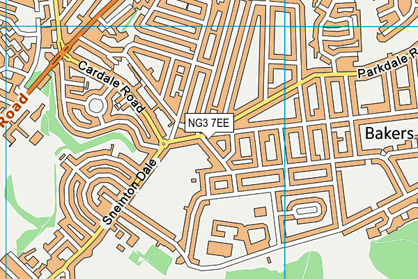 NG3 7EE map - OS VectorMap District (Ordnance Survey)