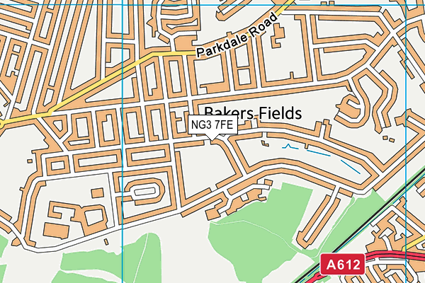 NG3 7FE map - OS VectorMap District (Ordnance Survey)