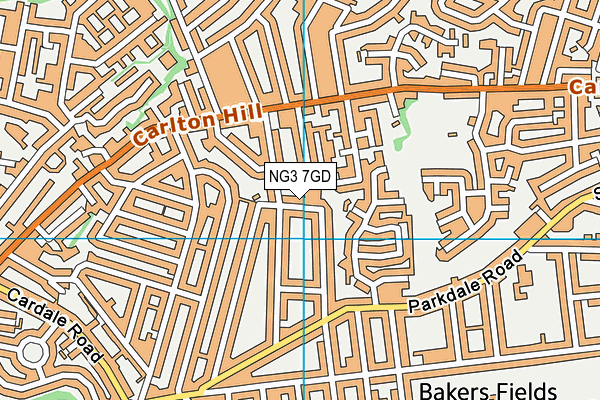 NG3 7GD map - OS VectorMap District (Ordnance Survey)