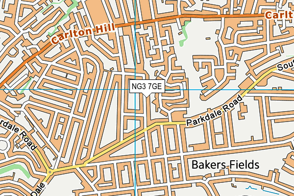 NG3 7GE map - OS VectorMap District (Ordnance Survey)