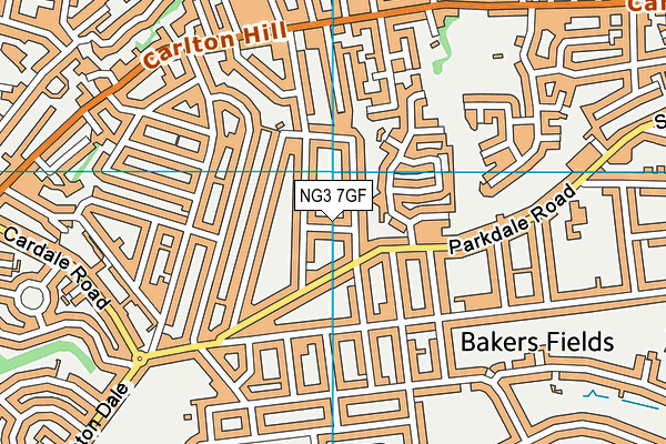 NG3 7GF map - OS VectorMap District (Ordnance Survey)