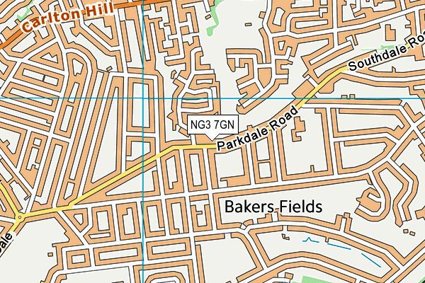 NG3 7GN map - OS VectorMap District (Ordnance Survey)