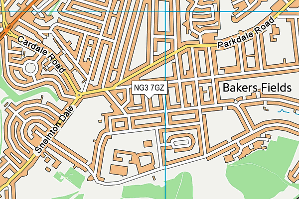 NG3 7GZ map - OS VectorMap District (Ordnance Survey)