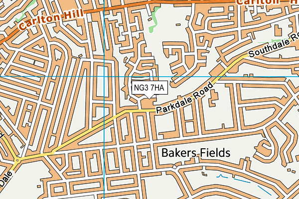 NG3 7HA map - OS VectorMap District (Ordnance Survey)