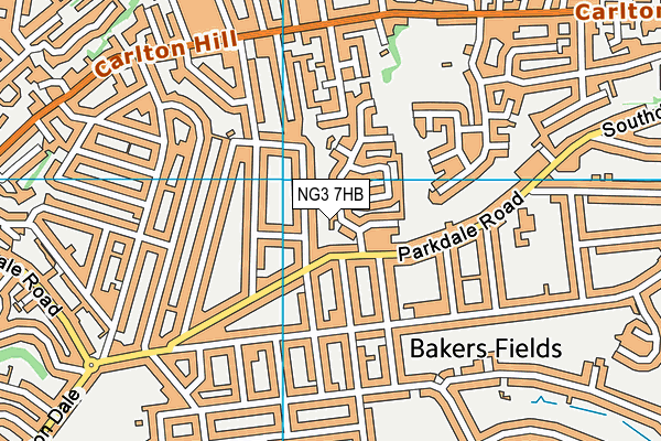 NG3 7HB map - OS VectorMap District (Ordnance Survey)