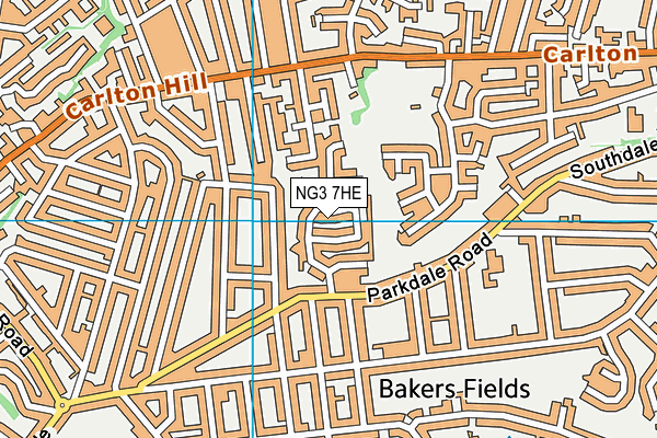 NG3 7HE map - OS VectorMap District (Ordnance Survey)