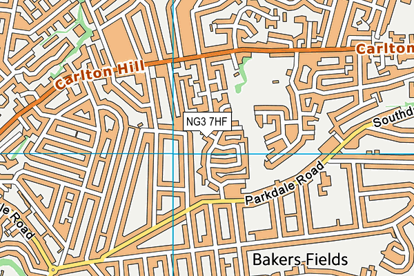 NG3 7HF map - OS VectorMap District (Ordnance Survey)