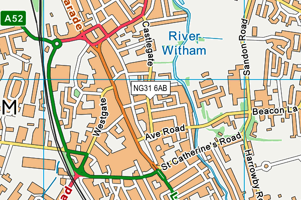 NG31 6AB map - OS VectorMap District (Ordnance Survey)