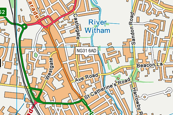 NG31 6AD map - OS VectorMap District (Ordnance Survey)