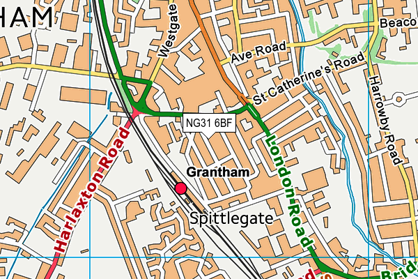 NG31 6BF map - OS VectorMap District (Ordnance Survey)