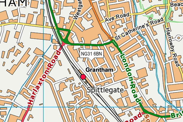 NG31 6BN map - OS VectorMap District (Ordnance Survey)